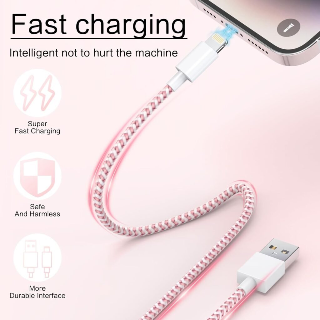 [Apple MFi Certified] 6Pack 3/3/6/6/6/10 FT iPhone Charger Nylon Braided Fast Charging Lightning Cable Compatible iPhone 14 Pro/13 mini/13/12/11 Pro MAX/XR/XS/8/7/Plus/6S/SE/iPad