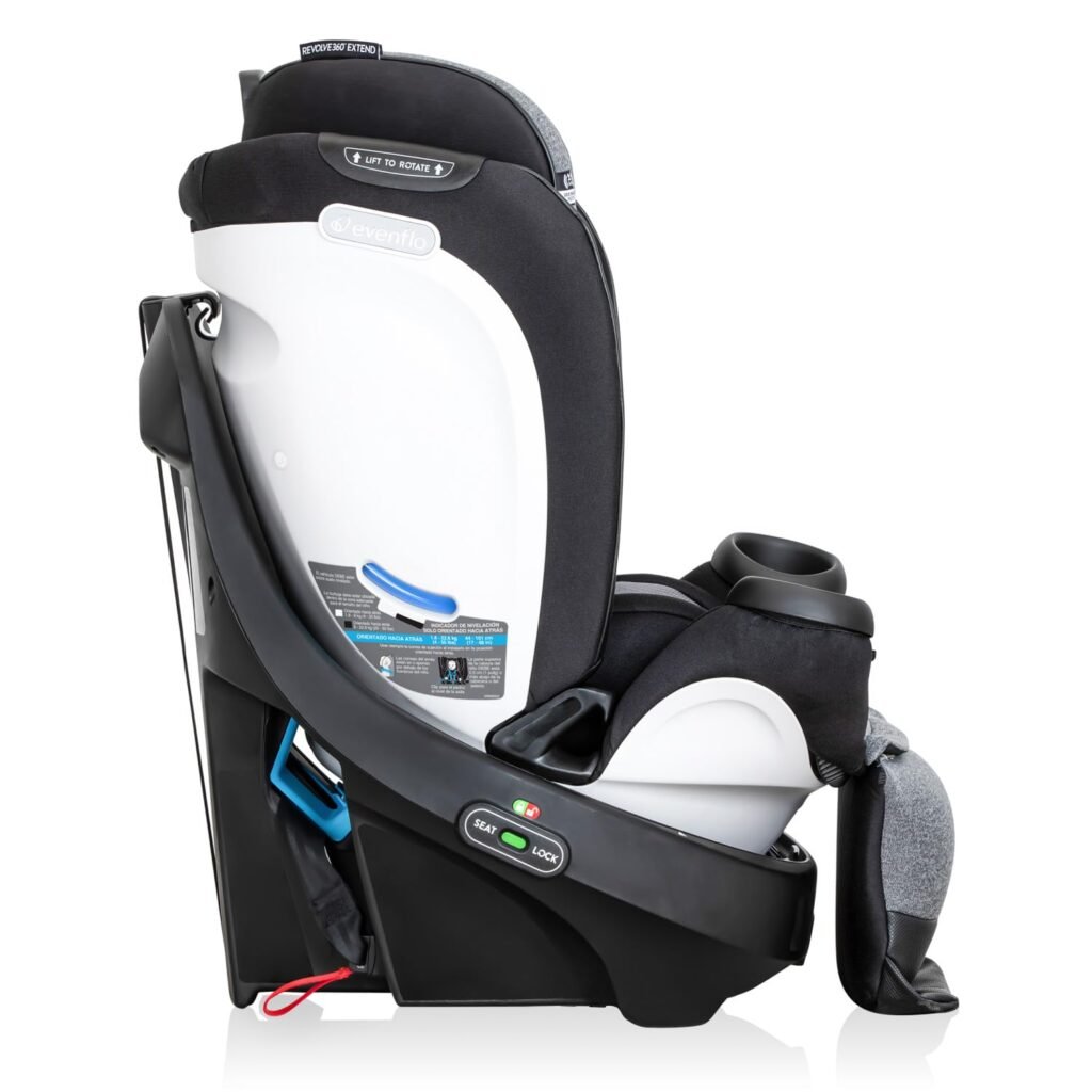 Evenflo Revolve360 Extend All-in-One Rotational Car Seat with Quick Clean Cover (Revere Gray)