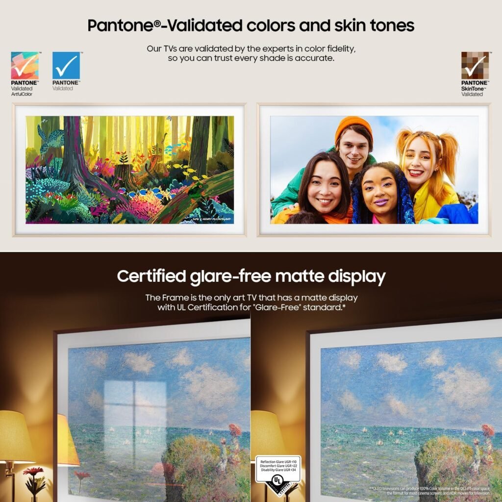 SAMSUNG 32-Inch Class QLED The Frame LS03C Series, Quantum HDR, Art Mode, Anti-Reflection Matte Display, Slim Fit Wall Mount Included, Smart TV w/Alexa Built-in (QN32LS03CB)