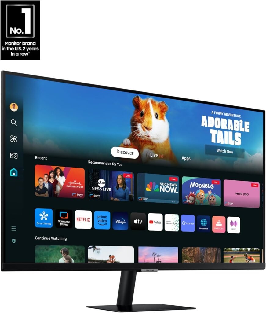 SAMSUNG 32-Inch M5 (M50D) Series FHD Smart Monitor with Streaming TV, Speakers, HDR10, Gaming Hub, Multiple Ports, Workout Tracker, Vision Accessibility Tools, LS32DM501ENXZA, 2024 SAMSUNG 32-Inch M5 (M50D) Series FHD Smart Monitor with Streaming TV, Speakers, HDR10, Gaming Hub, Multiple Ports, Workout Tracker, Vision Accessibility Tools, LS32DM501ENXZA, 2024