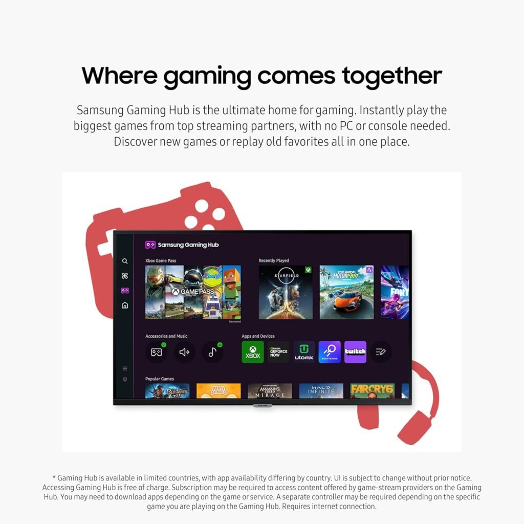 SAMSUNG 32-Inch M5 (M50D) Series FHD Smart Monitor with Streaming TV, Speakers, HDR10, Gaming Hub, Multiple Ports, Workout Tracker, Vision Accessibility Tools, LS32DM501ENXZA, 2024 SAMSUNG 32-Inch M5 (M50D) Series FHD Smart Monitor with Streaming TV, Speakers, HDR10, Gaming Hub, Multiple Ports, Workout Tracker, Vision Accessibility Tools, LS32DM501ENXZA, 2024