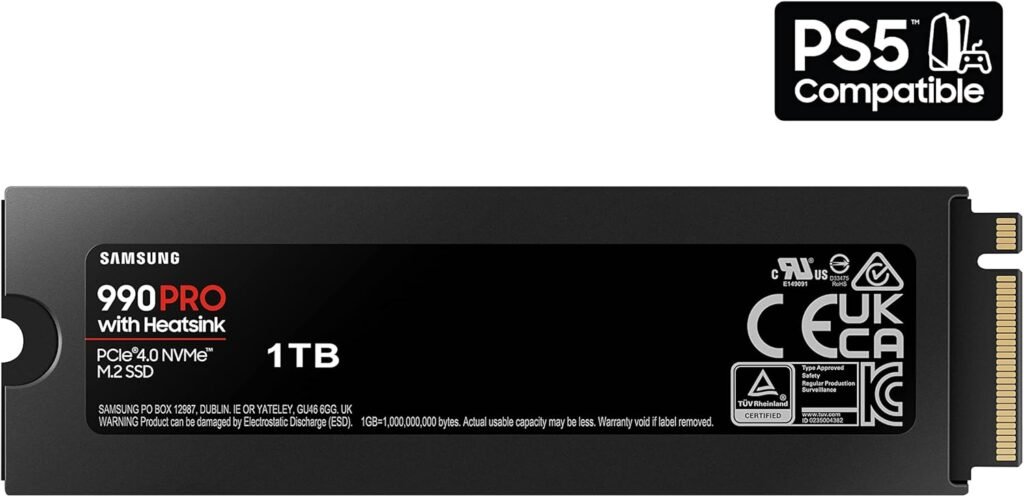 SAMSUNG 990 PRO SSD 4TB PCIe 4.0 M.2 2280 Internal Solid State Hard Drive, Seq. Read Speeds Up to 7,450 MB/s for High End Computing, Gaming, and Heavy Duty Workstations, MZ-V9P4T0B/AM