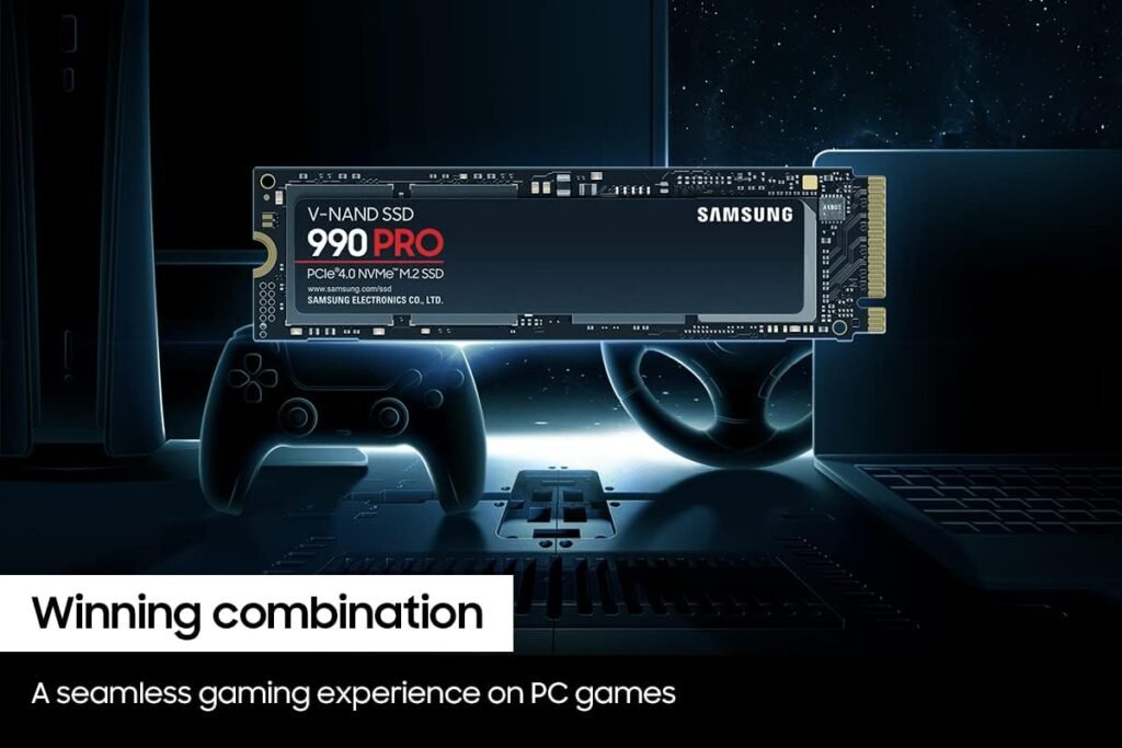 SAMSUNG 990 PRO SSD 4TB PCIe 4.0 M.2 2280 Internal Solid State Hard Drive, Seq. Read Speeds Up to 7,450 MB/s for High End Computing, Gaming, and Heavy Duty Workstations, MZ-V9P4T0B/AM