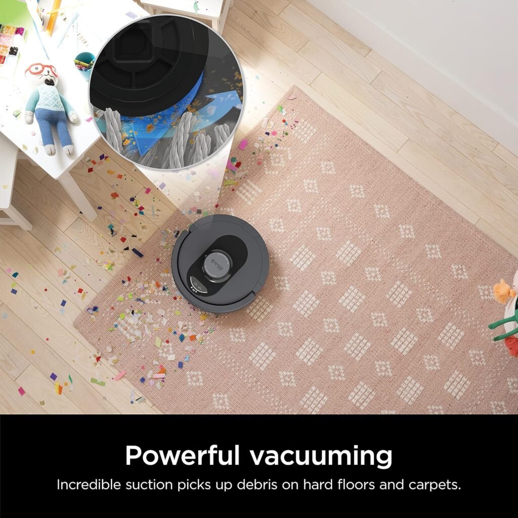 Shark Robot Vacuum  Mop Combo, Powerful Suction, Matrix Plus, 60-Day Debris Capacity, HEPA Bagless Self Empty Base, Sonic Mopping, Home Mapping for Pet Hair, Carpets  Hardfloor, Black/Gold, AV2610WA