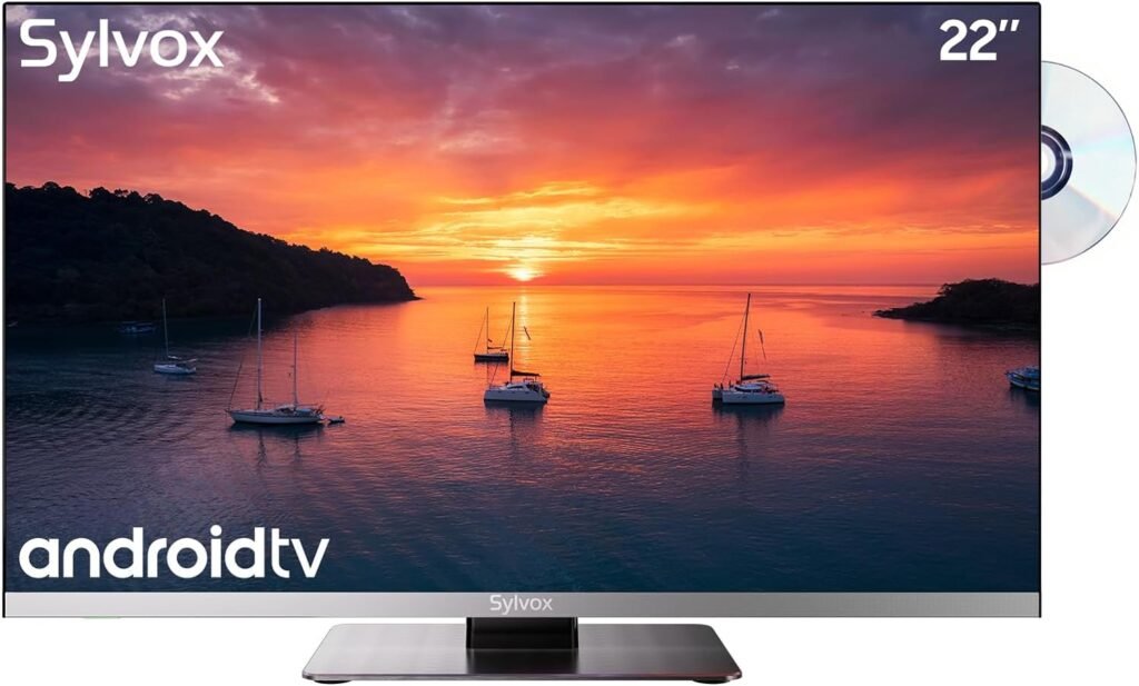 SYLVOX 27 Inch Smart TV 12/24 Volt TV 1080P FHD RV TV Android 11.0 Built-in Digital Video Disc Player with WiFi, Wireless Connection and Digital Noise Reduction Function