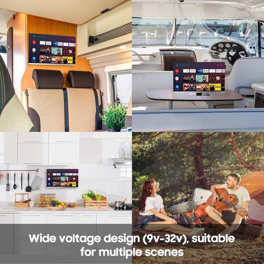 SYLVOX 27 Inch Smart TV 12/24 Volt TV 1080P FHD RV TV Android 11.0 Built-in Digital Video Disc Player with WiFi, Wireless Connection and Digital Noise Reduction Function