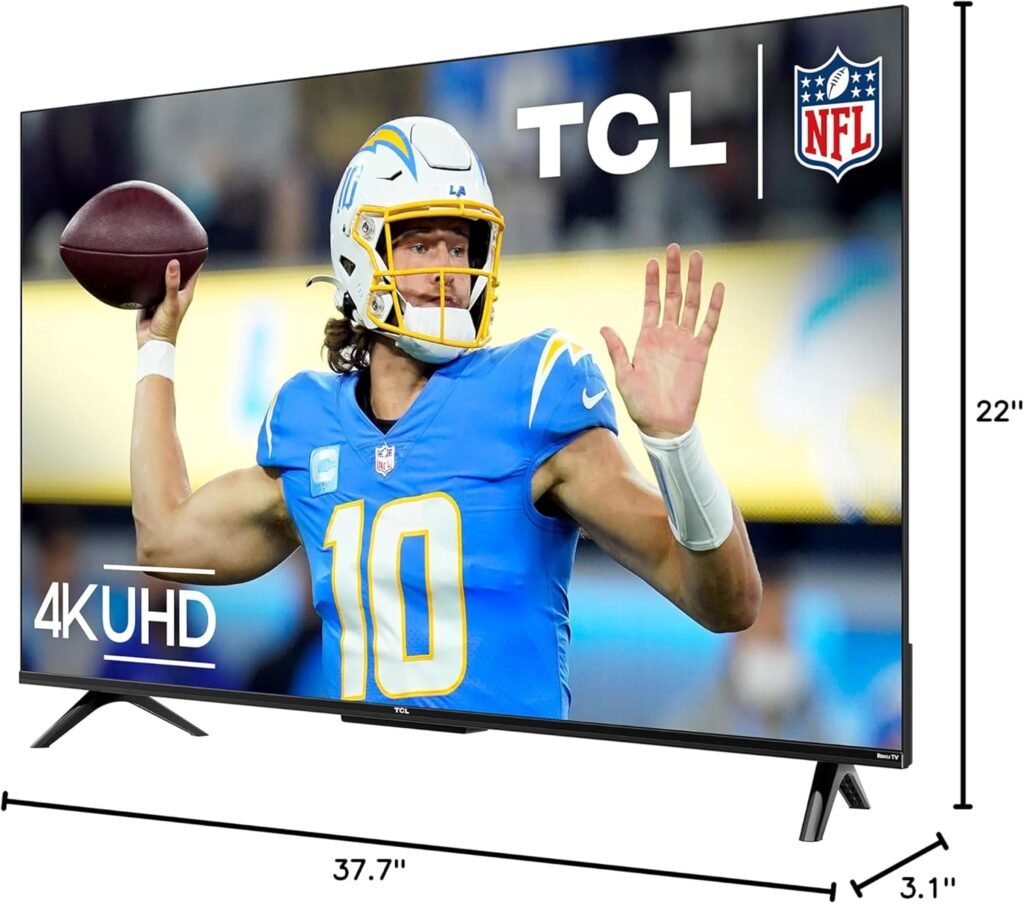 TCL 50-Inch Class S4 4K LED Smart TV with Roku TV (50S450R, 2023 - Model), Dolby Vision, HDR, Dolby Atmos, Works with Alexa, Google Assistant and Apple HomeKit Compatibility, Streaming UHD Television