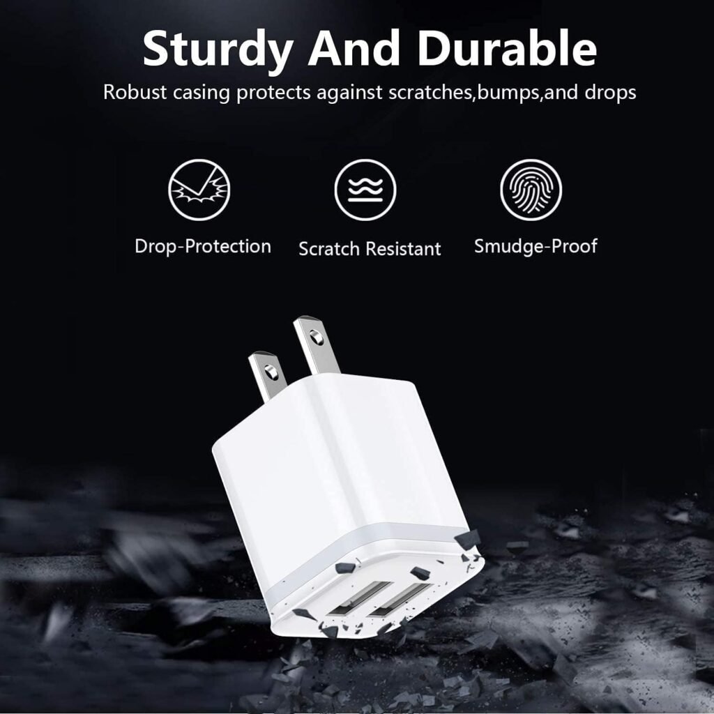 USB Wall Charger, LUOATIP 3-Pack 2.1A/5V Dual Port USB Cube Power Adapter Charger Plug Block Charging Box Brick for iPhone 13 12 11 Pro Max SE XS XR X 8 7 6 6S Plus, Galaxy, LG, Moto, Android Phones